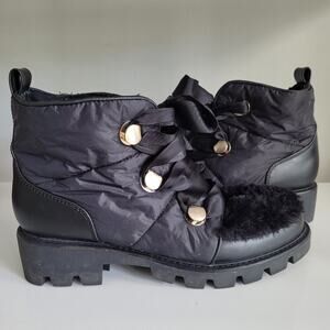 Kelsi Dagger Brooklyn Faux Fur Gamble Lug Sole Winter Boot in Black,  Size 10